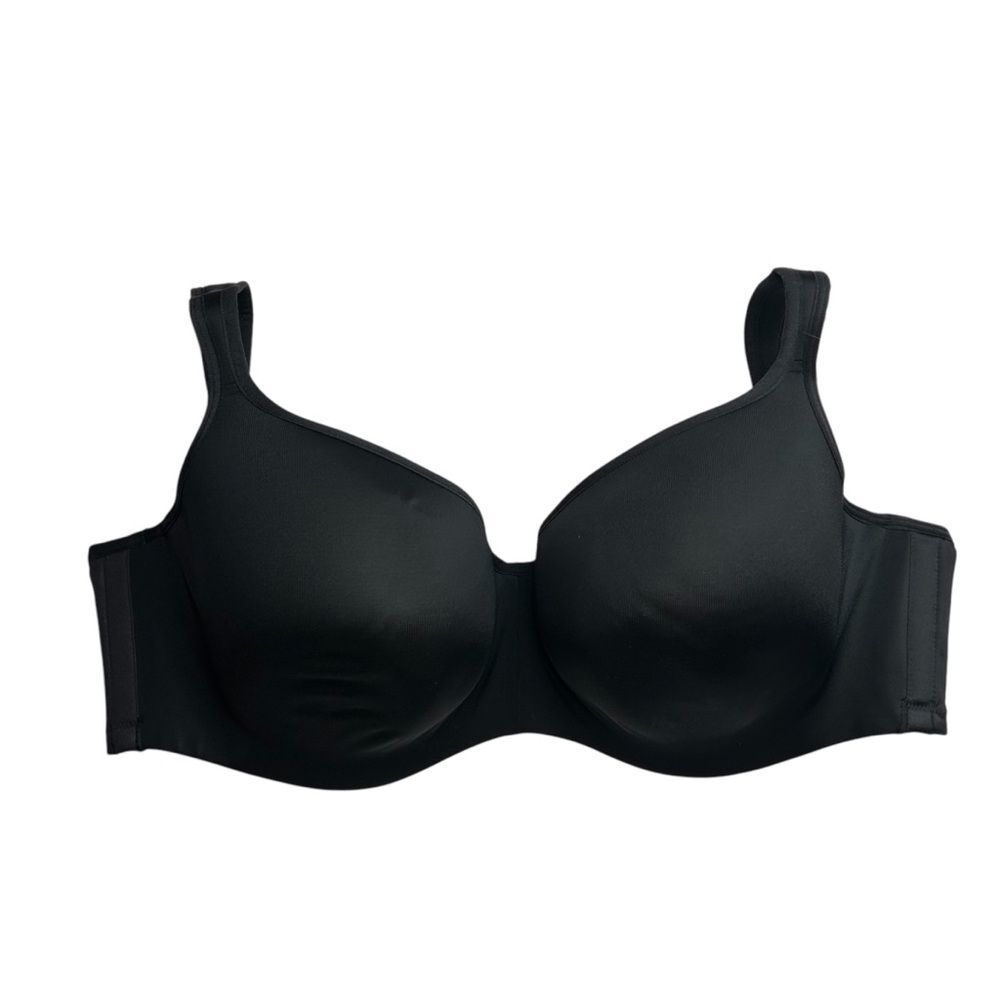 New Cacique black lined Balconette smooth Bra 40F Molded Cups